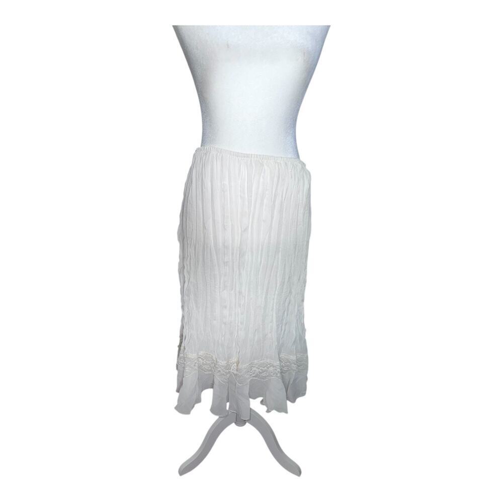 Vintage cream white lace midi skirt sz 14